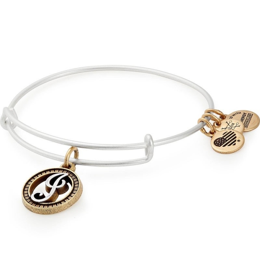 Alex and Ani Gold and Silver J initial Bracelet